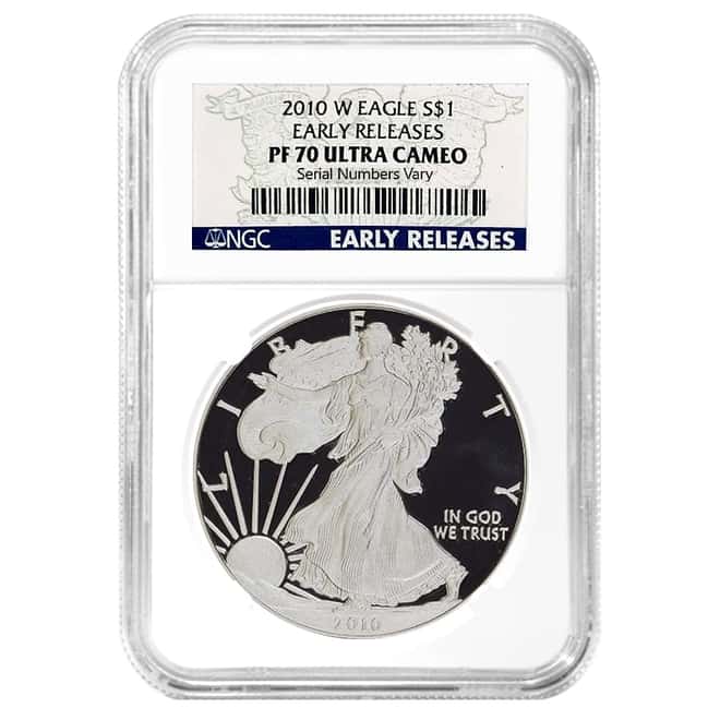 2010 W 1 oz Proof Silver American Eagle $1 Coin NGC PF 70 ER UCAM