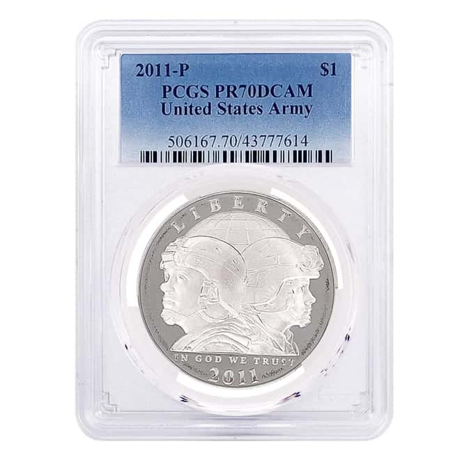 2011 P US Army $1 Proof Silver Dollar Commemorative PCGS PF 70 DCAM