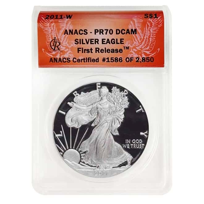 2011 W 1 oz Proof Silver American Eagle ANACS PF 70 DCAM First Release