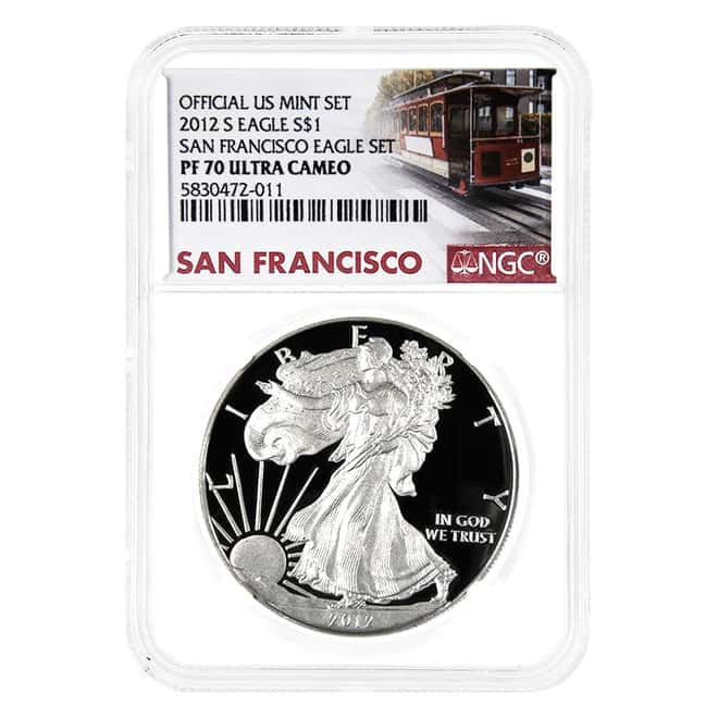 2012-S 1 oz Proof Silver American Eagle Coin NGC PF 70 UCAM