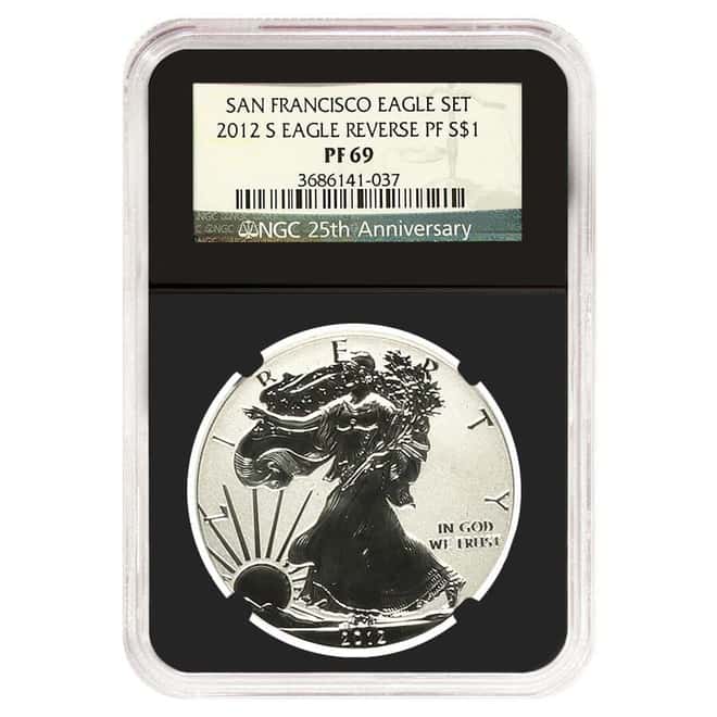 2012-S 1 oz Reverse Proof Silver American Eagle NGC PF 69