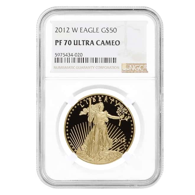 2012 W 1 oz $50 Proof Gold American Eagle NGC PF 70 UCAM
