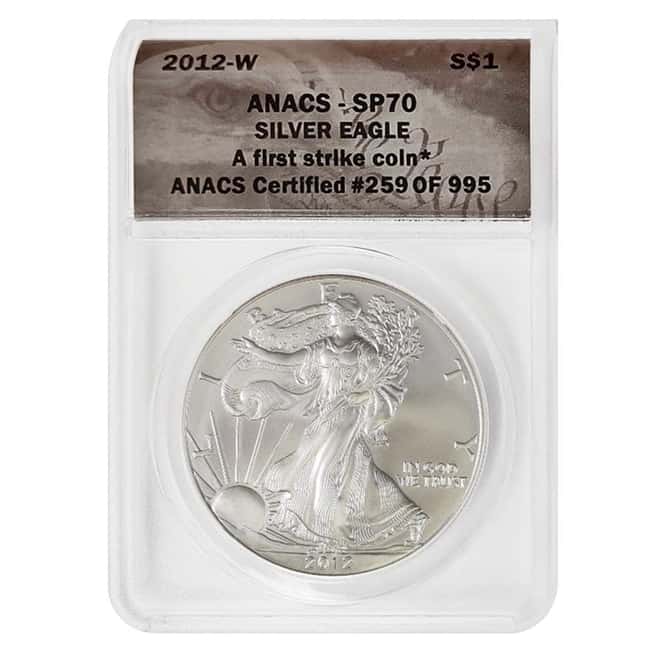 2012 W 1 oz Burnished Silver American Eagle ANACS SP 70 First Strike