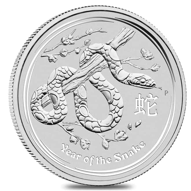 2013 10 oz Silver Lunar Year of The Snake BU Australian Perth Mint In Cap