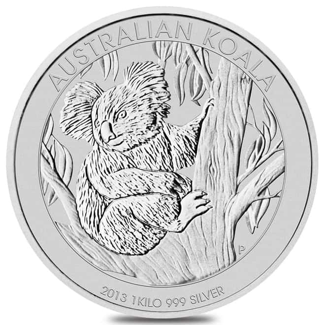 2013 1 Kilo Silver Australian Koala Perth Mint .999 Fine BU In Cap