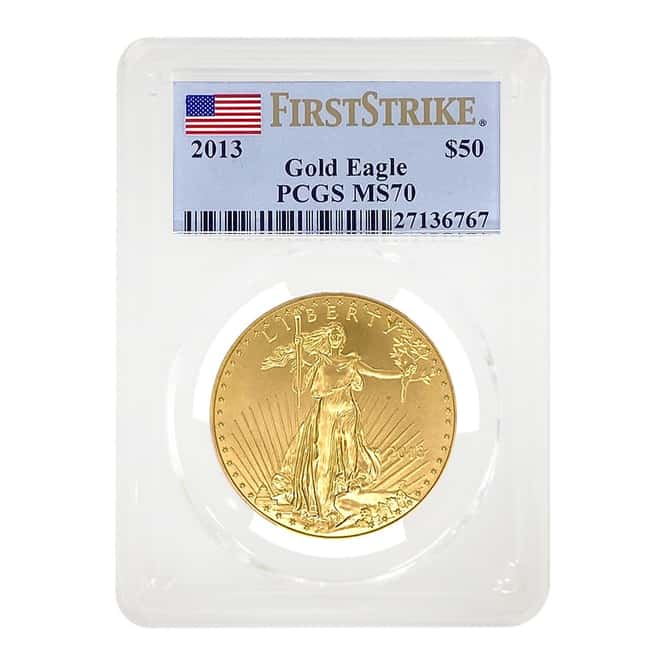 2013 1 oz Gold American Eagle $50 Coin PCGS MS 70 FS
