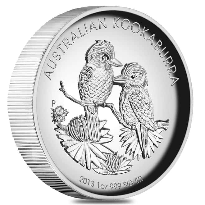 2013 1 oz Proof Silver Australian Kookaburra High Relief Perth Mint Coin