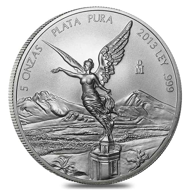 2013 5 oz Mexican Silver Libertad Coin BU