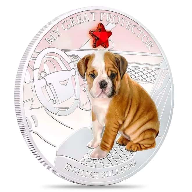 2013 Fiji 1 oz English Bulldog Proof Colorized Silver Coin