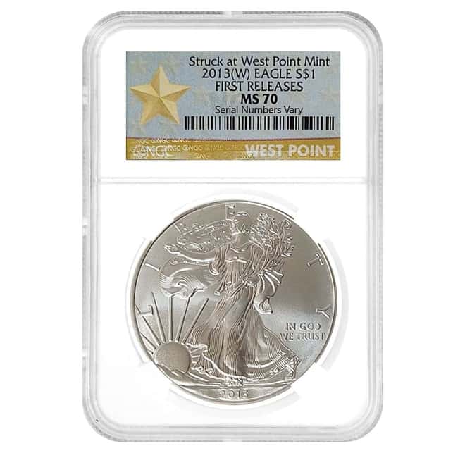 2013 (W) 1 oz Silver American Eagle NGC MS 70 First Releases (West Point)