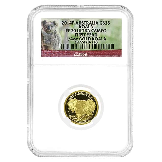 2014 1/4 oz Proof Gold Australian Koala Perth Mint NGC PF 70 UCAM