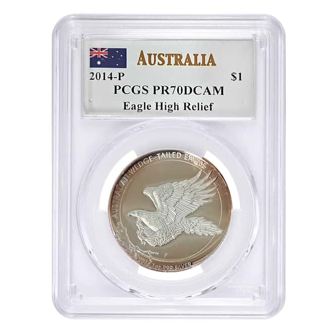 2014 1 oz Silver Australian Wedge-Tailed Eagle PCGS PF 70 Mercanti