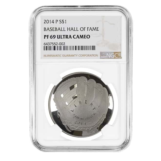 2014-P National Baseball Hall of Fame Proof Silver Dollar NGC PF 69 UCAM