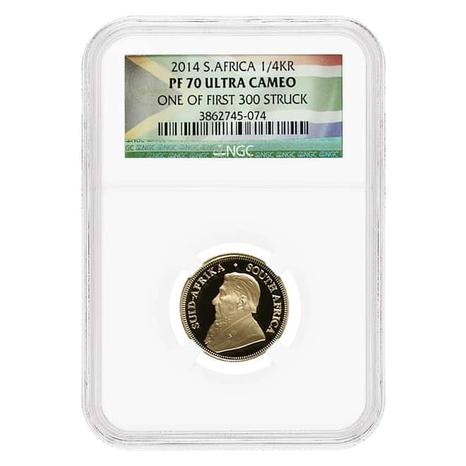 2014 South Africa 1/4 oz Proof Gold Krugerrand NGC PF 70 UCAM