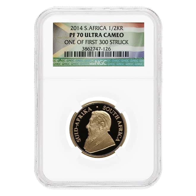 2014 South Africa 1/2 oz Proof Gold Krugerrand NGC PF 70 UCAM