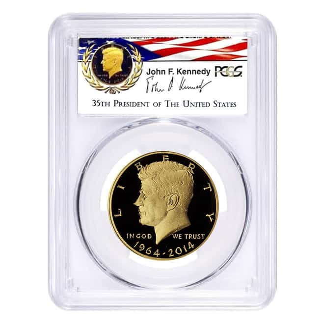 2014 W 3/4 oz Gold JFK 50th Anniversary Half Dollar Coin PCGS PR 69 DCAM First Strike