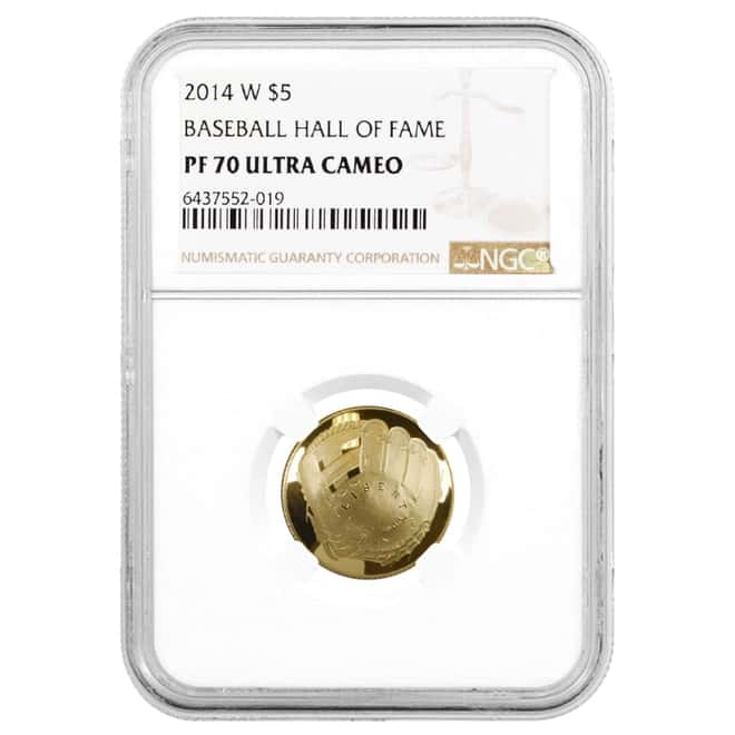 2014 W $5 Gold National Baseball Hall of Fame Proof Coin NGC PF 70 UCAM