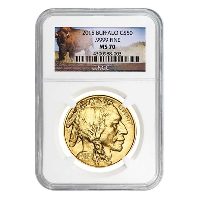 2015 1 oz $50 Gold American Buffalo NGC MS 70