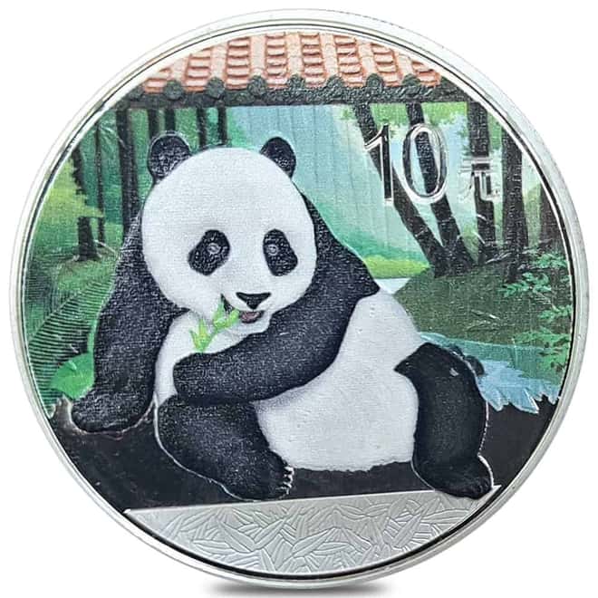 2015 1 oz Chinese Silver Panda 10 Yuan .999 Fine BU (Colorized)