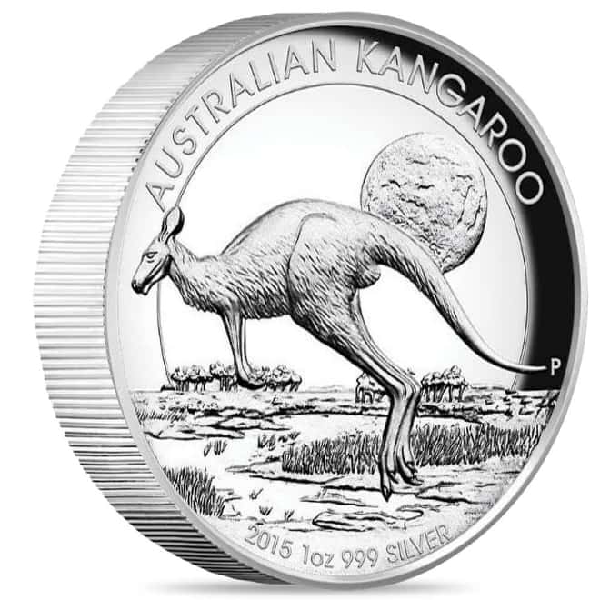 2015 1 oz Proof Silver Australian Kangaroo High Relief Perth Mint Coin