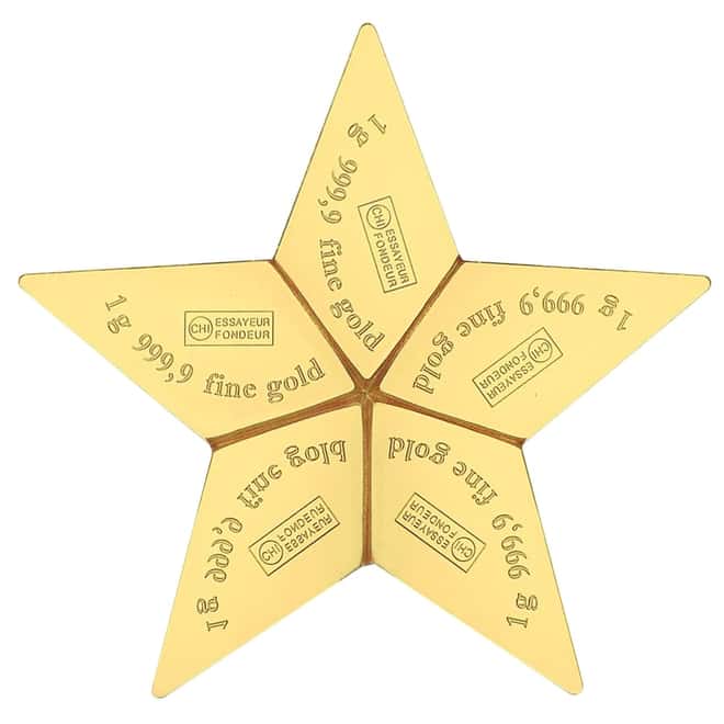 2015 5 x 1 gram Cook Islands Valcambi Gold Star CombiCoin .9999 Fine (In Assay)