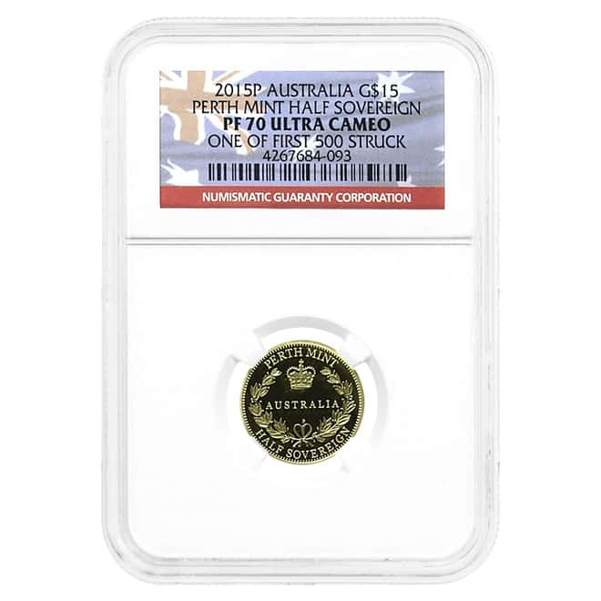 2015 Australia Proof Half Gold Sovereign Perth Mint NGC PF 70 UCAM