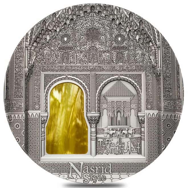 2015 Palau 2 oz Silver Tiffany Art Nasrid Style Coin NGC PF 70