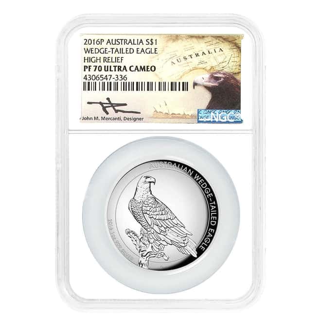 2016 1 oz Silver Australian Wedge-Tailed Eagle High Relief Perth Mint NGC PF 70 (John M. Mercanti)