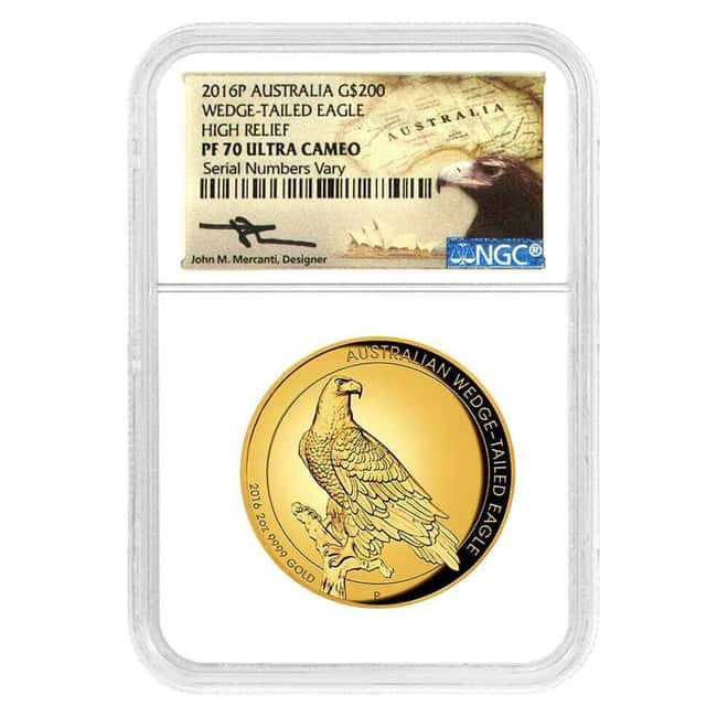2016 2 oz Proof Gold Australian Wedge-Tailed Eagle Perth Mint NGC PF 70 UCAM (John M. Mercanti)