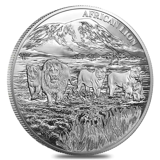 2016 Congo 1 Kilo Silver African Lion Coin .999 Fine (In Cap)