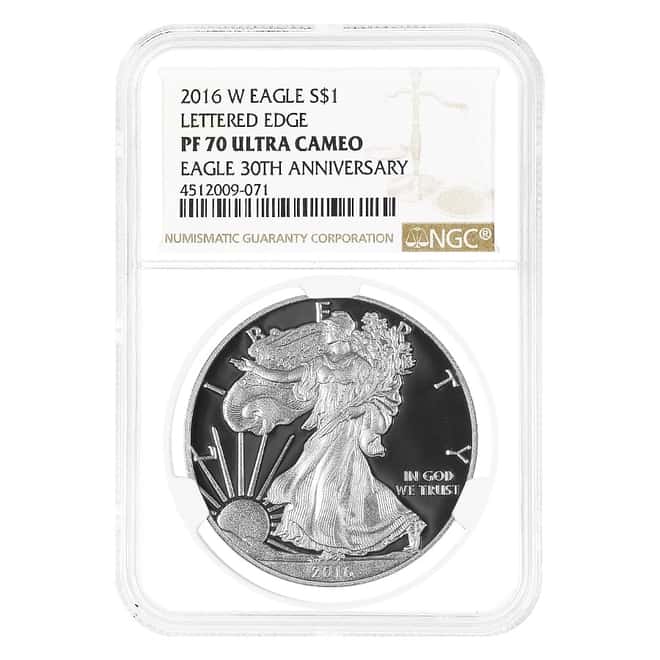 2016-W 1 oz Proof Silver American Eagle 30th Ann. NGC PF 70