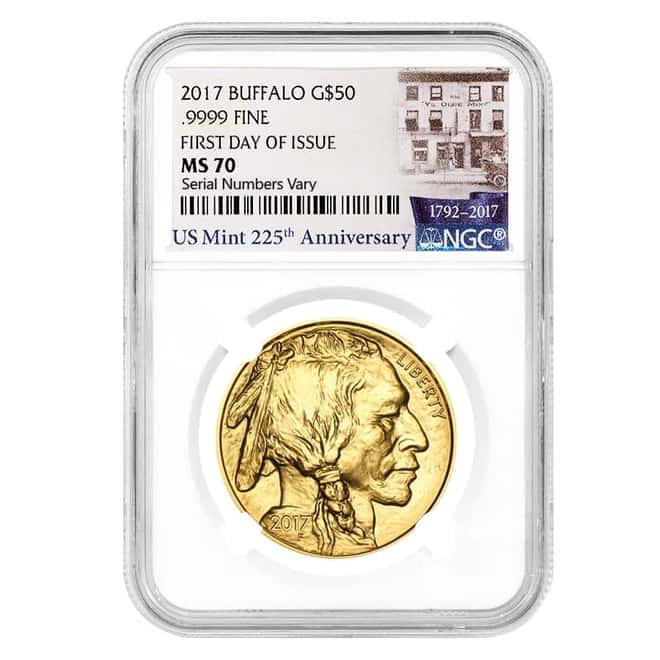 2017 1 oz $50 Gold American Buffalo NGC MS 70 FDOI