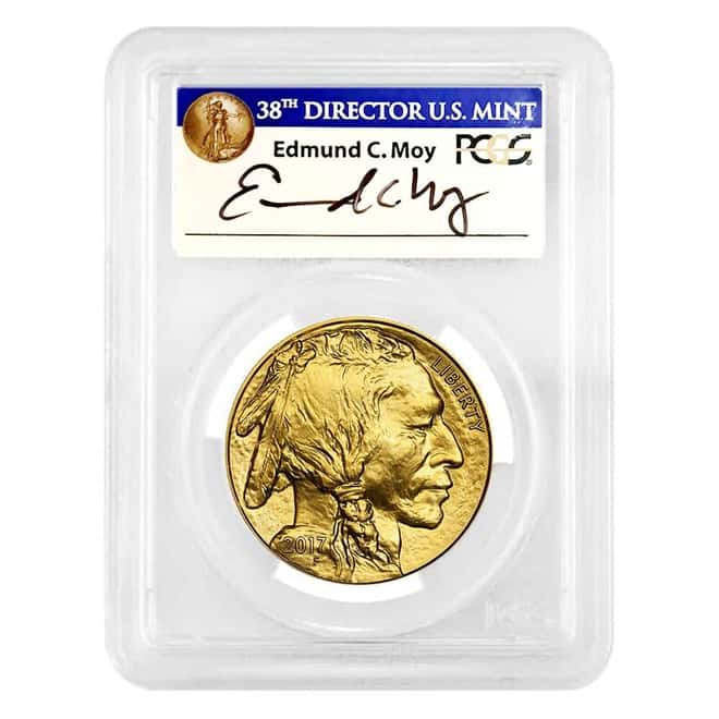 2017 1 oz $50 Gold American Buffalo PCGS MS 70 FS (Edmund C. Moy)
