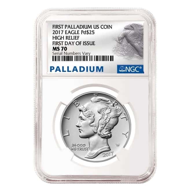 2017 1 oz Palladium American Eagle NGC MS 70 First Day of Issue