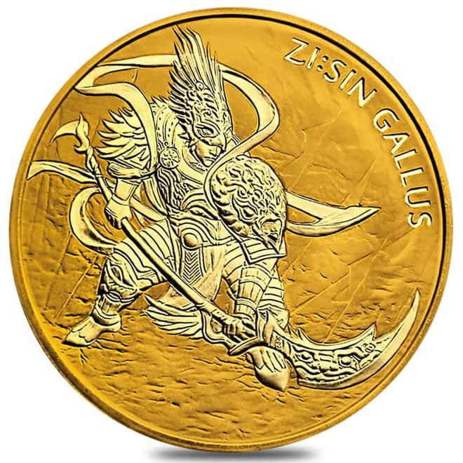 2017 1 oz South Korea Gold ZI:SIN Gallus Medal BU