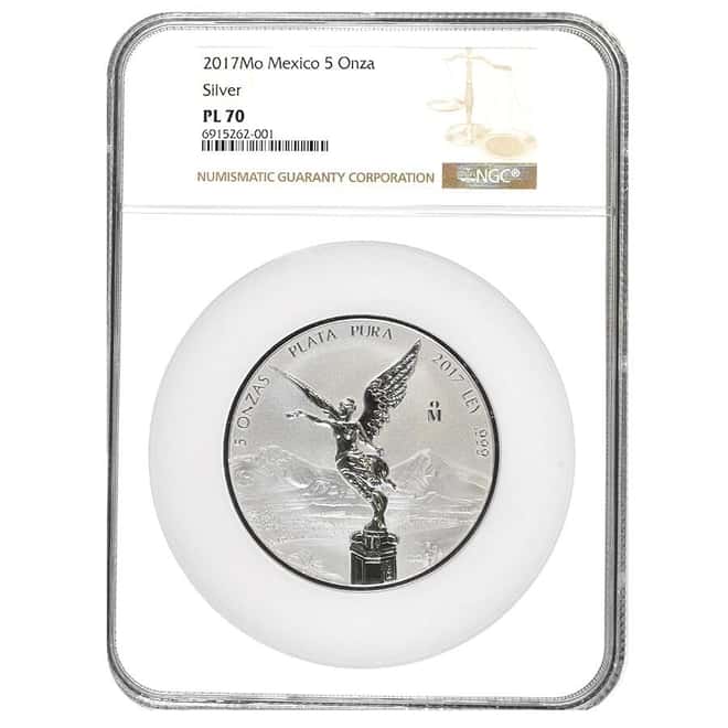 2017 5 oz Mexican Silver Libertad Reverse Proof Coin NGC PL 70