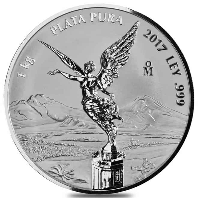 2017 Mexico 1 Kilo Silver Libertad Reverse Proof Coin .999 Fine (In Cap)