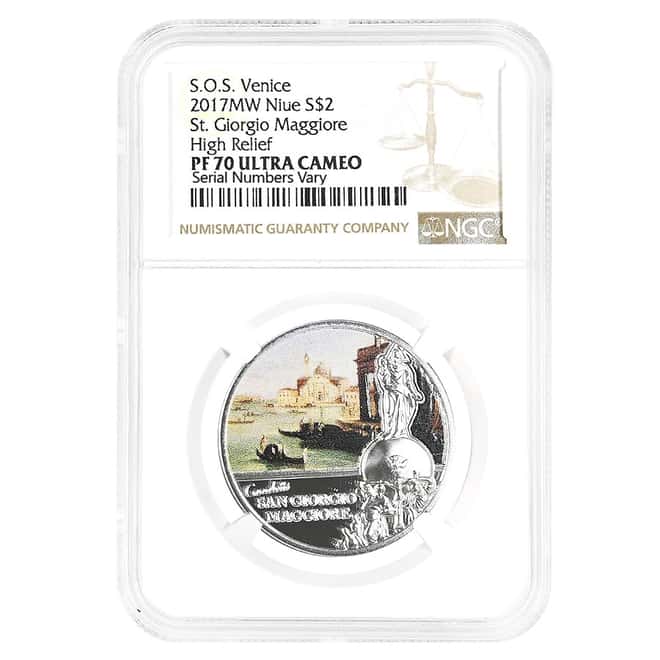 2017 Niue 1 oz Proof Silver San Giorgio Maggiore SOS Venice NGC PF 70 UCAM