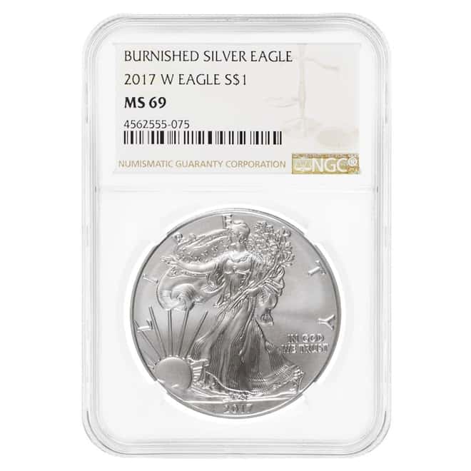 2017-W 1 oz Burnished Silver American Eagle NGC MS 69