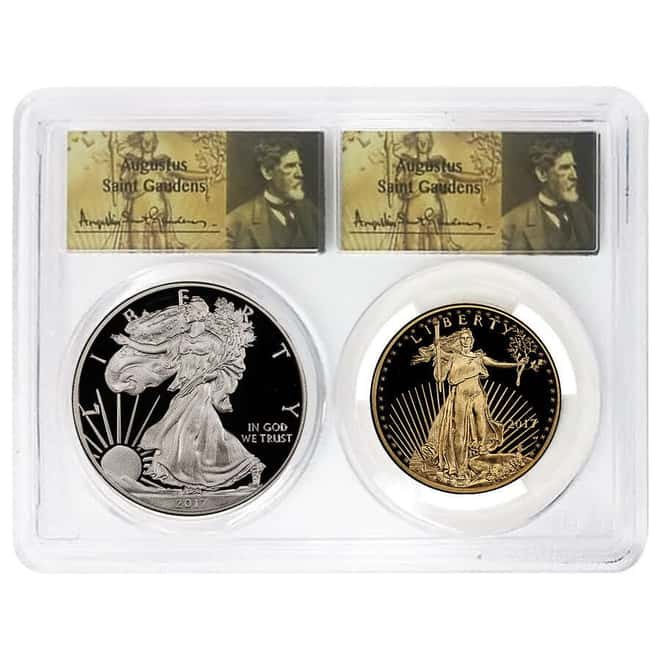 2017-W Gold & Silver Proof American Eagle 2-Coin Set PCGS PF 70 DCAM FS (St. Gaudens Label)