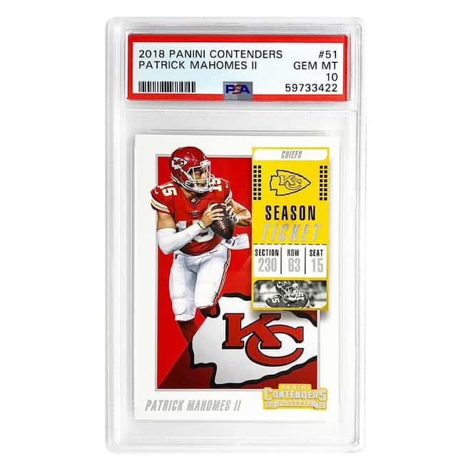 2018 Panini Contenders Patrick Mahomes II #51 PSA 10 Football Card