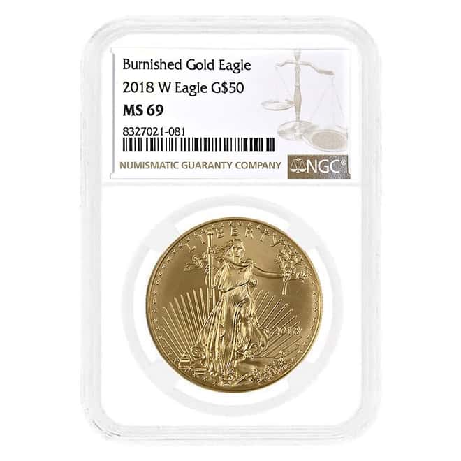 2018-W 1 oz $50 Burnished Gold American Eagle NGC MS 69