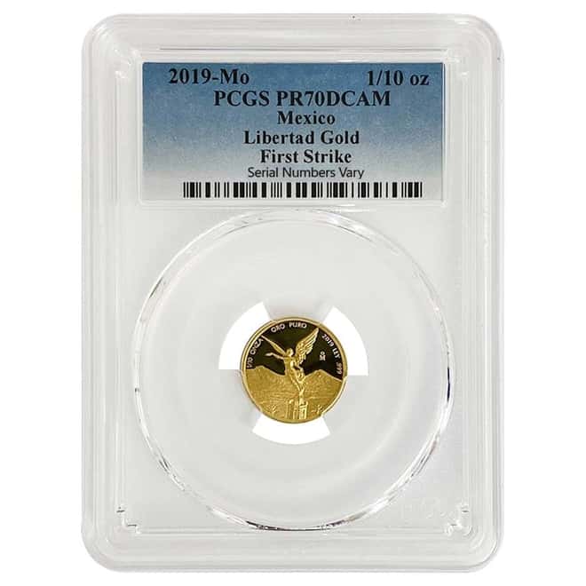 2019 1/10 oz Mexican Proof Gold Libertad Coin PCGS PF 70 FS