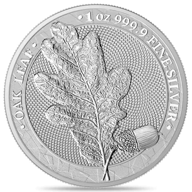 2019 1 oz Germania Oak Leaf 5 Mark Silver Coin BU