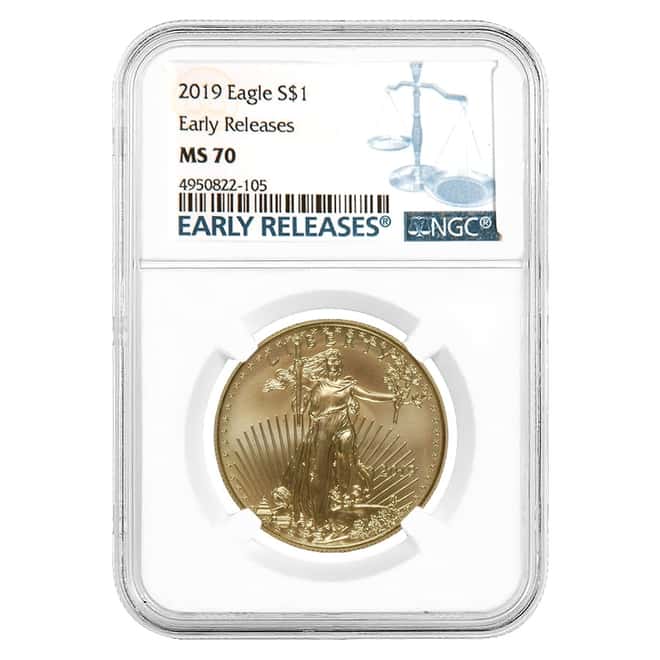 2019 1 oz Gold American Eagle NGC MS 70 Early Releases