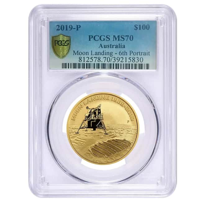 2019 1 oz Moon Landing 50th Ann. Australia Perth Mint Gold Coin PCGS MS 70