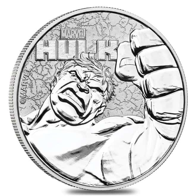 2019 1 oz Tuvalu Hulk Marvel Series Silver Coin .9999 Fine BU In Cap