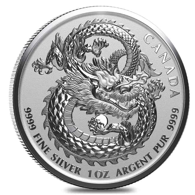 2019 Canada 1 oz Lucky Dragon Silver Coin BU