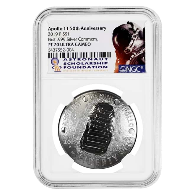 2019 P Apollo 11 50th Anniversary Proof Silver Dollar Comm. NGC PF 70 UCAM
