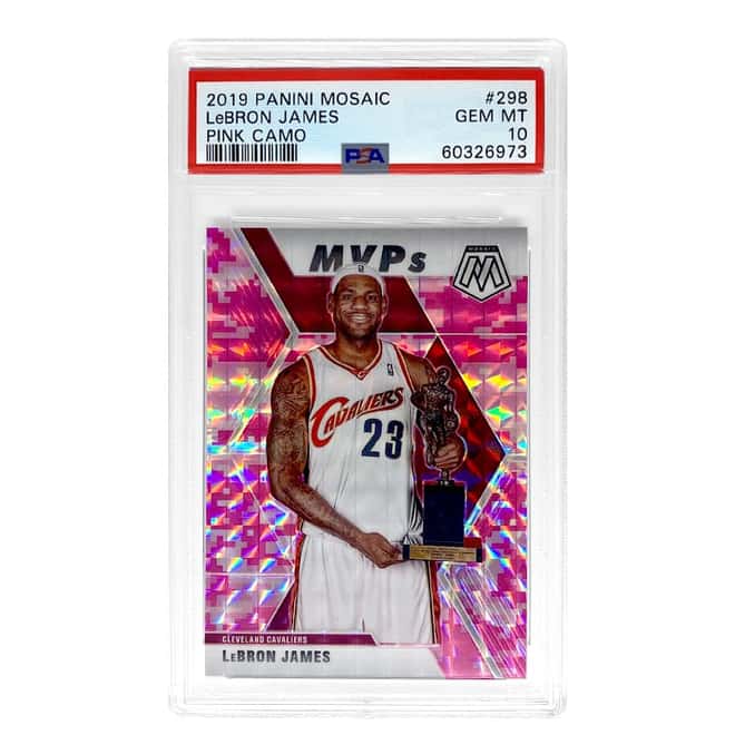 2019 Panini Mosaic LeBron James MVP PINK CAMO #298 PSA 10